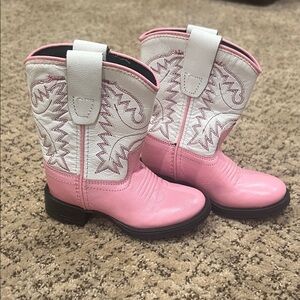 Kids Pink and White Cowboy Boots